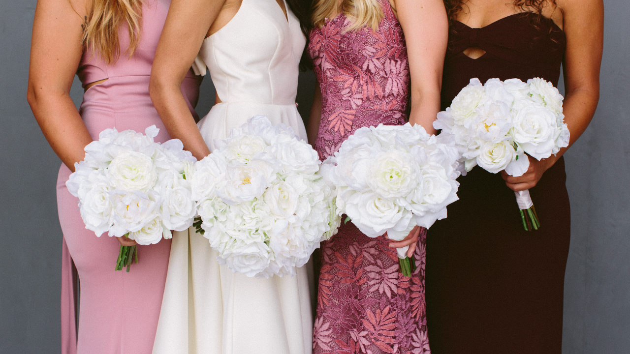 Silk Salmon and Apricot Colored Rose Bridal Bouquet, Something Borrowed  BloomsPremium Silk Flowers