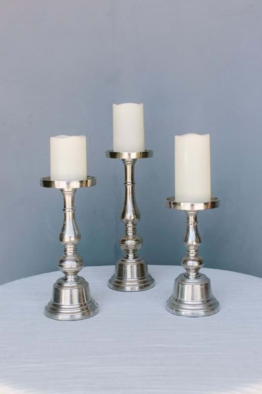 Picture of Premium Silver Candle Set of 3