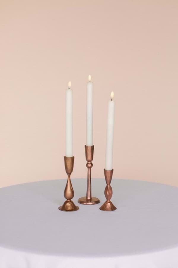 Picture of Antique Copper Candlesticks Set of 3