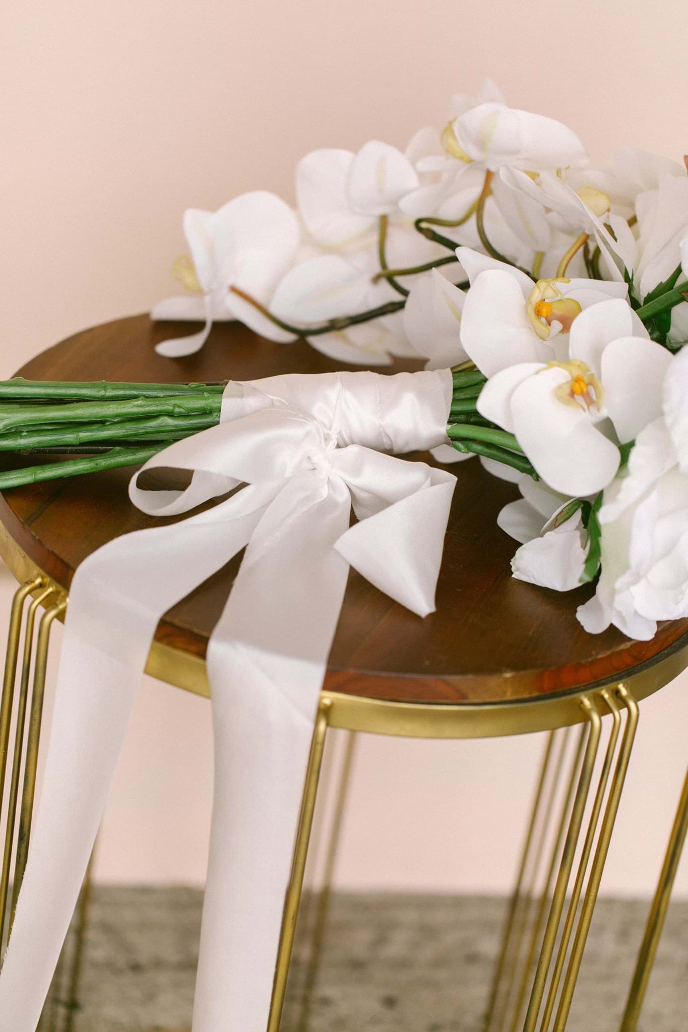Honeysilk Ribbon - SnowPremium Silk Flowers  Wedding Flowers by Something  Borrowed Blooms