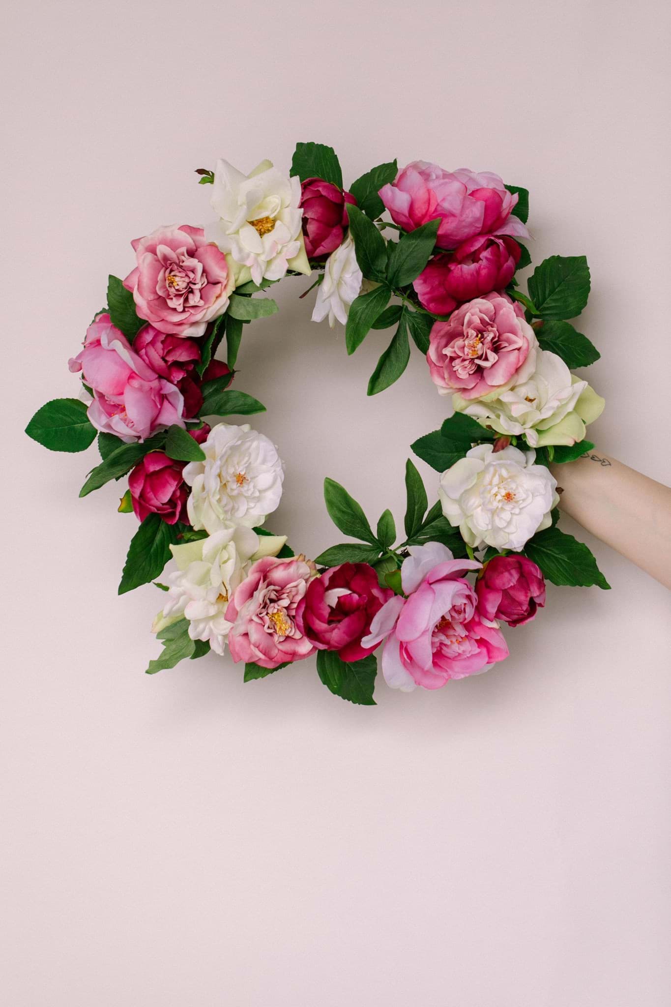 Picture of Pink & White Peony Wreath