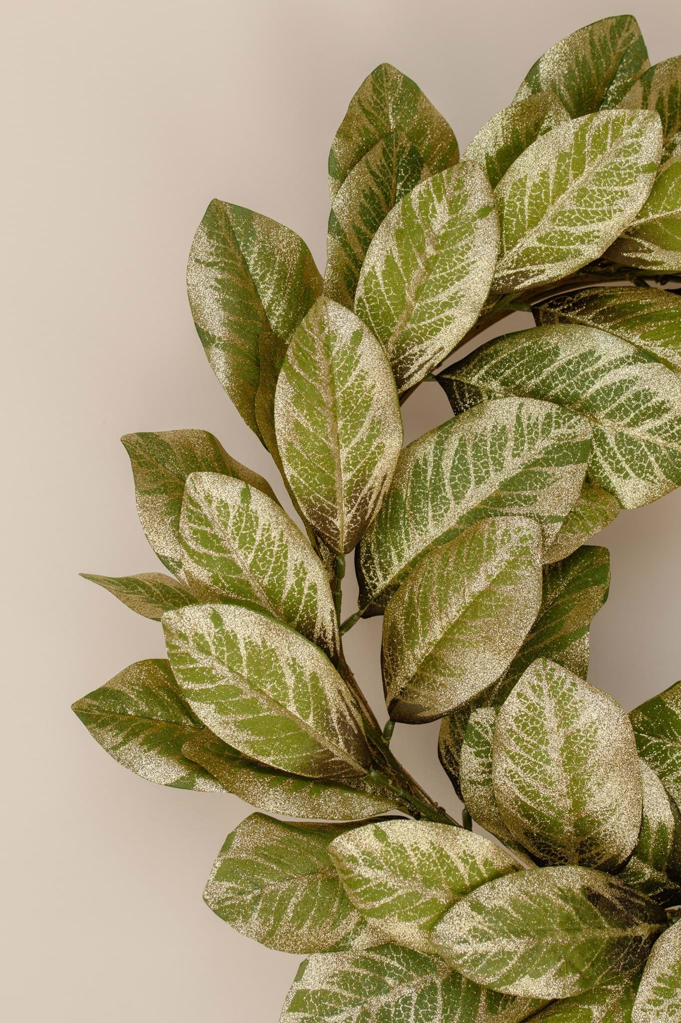 Picture of Gold Trim Magnolia Leaf Wreath