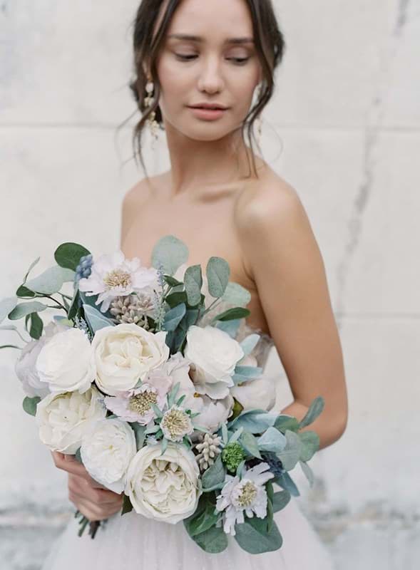 White Silk Roses and Peonies Bridal Bouquet | Something Borrowed