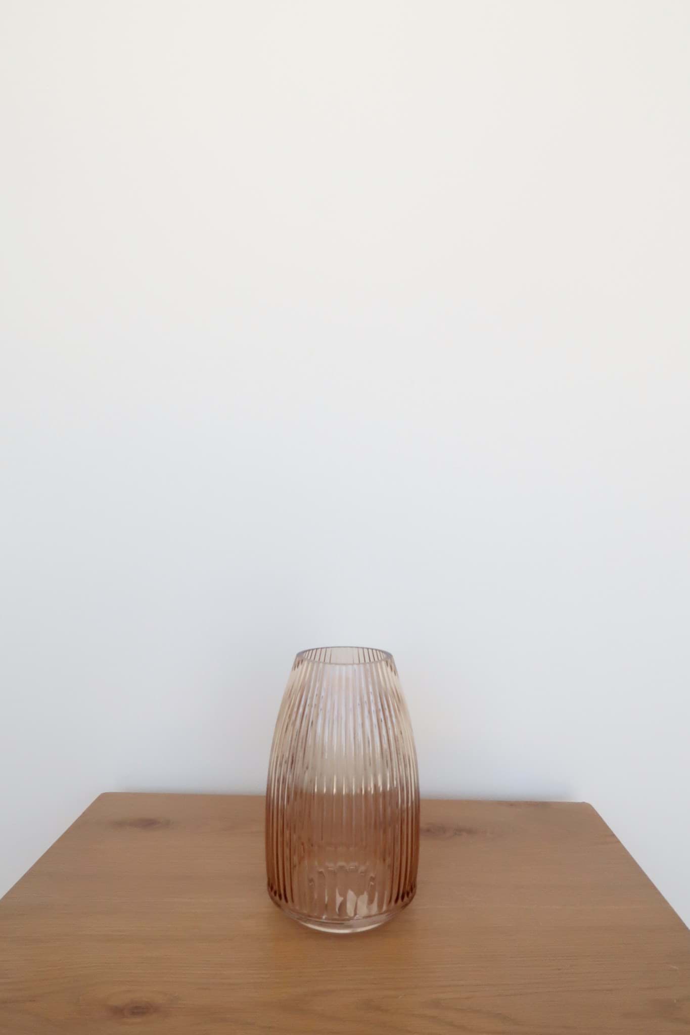 Picture of Ribbed Amber Glass Vase