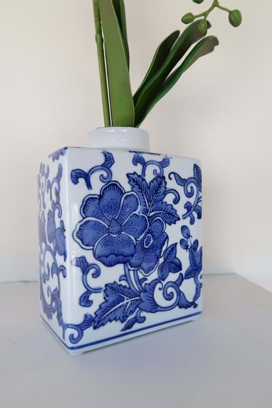 Picture of White Orchid in Chinoiserie Vase