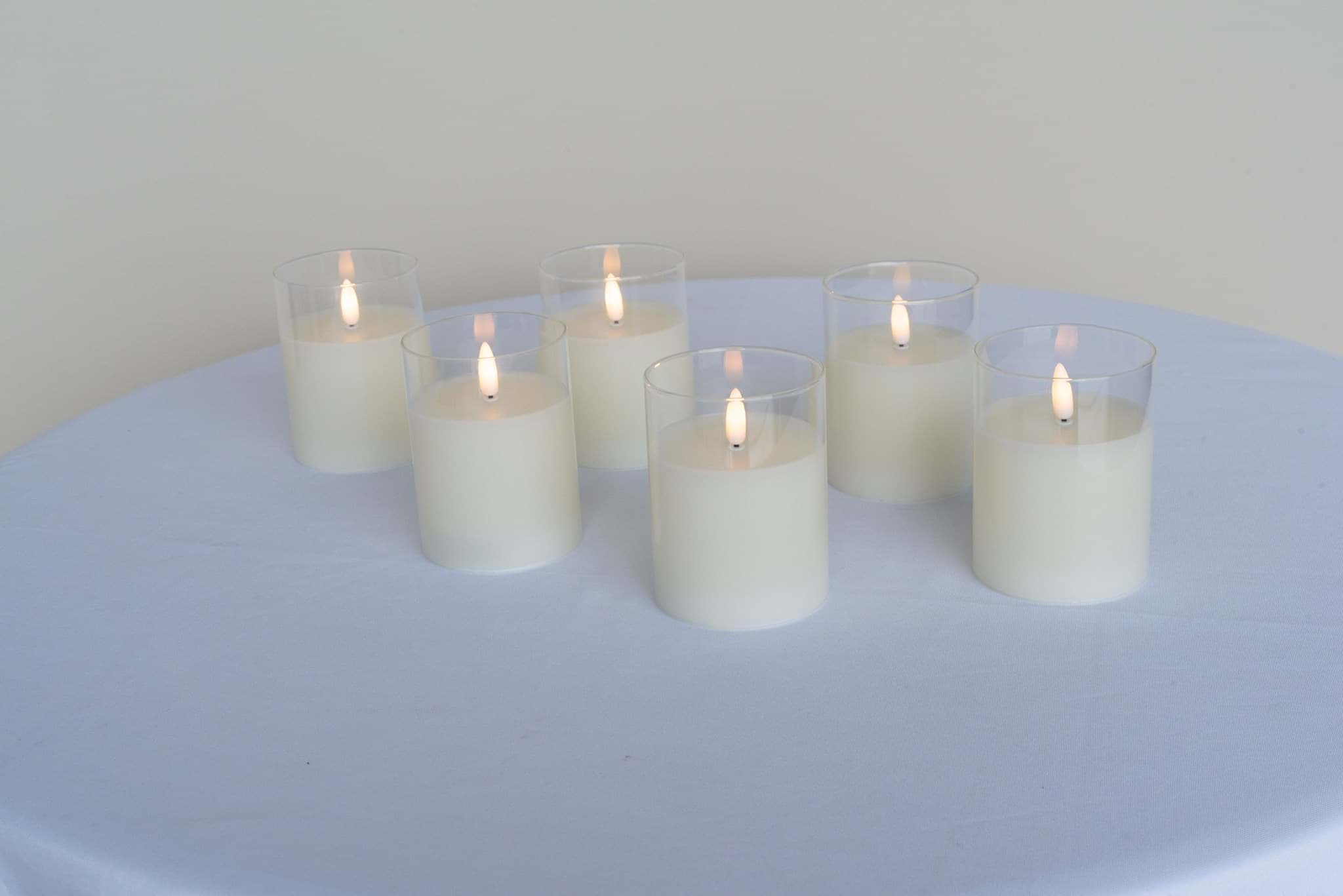 Picture of Small Glass Pillar Candle (Set of 6)