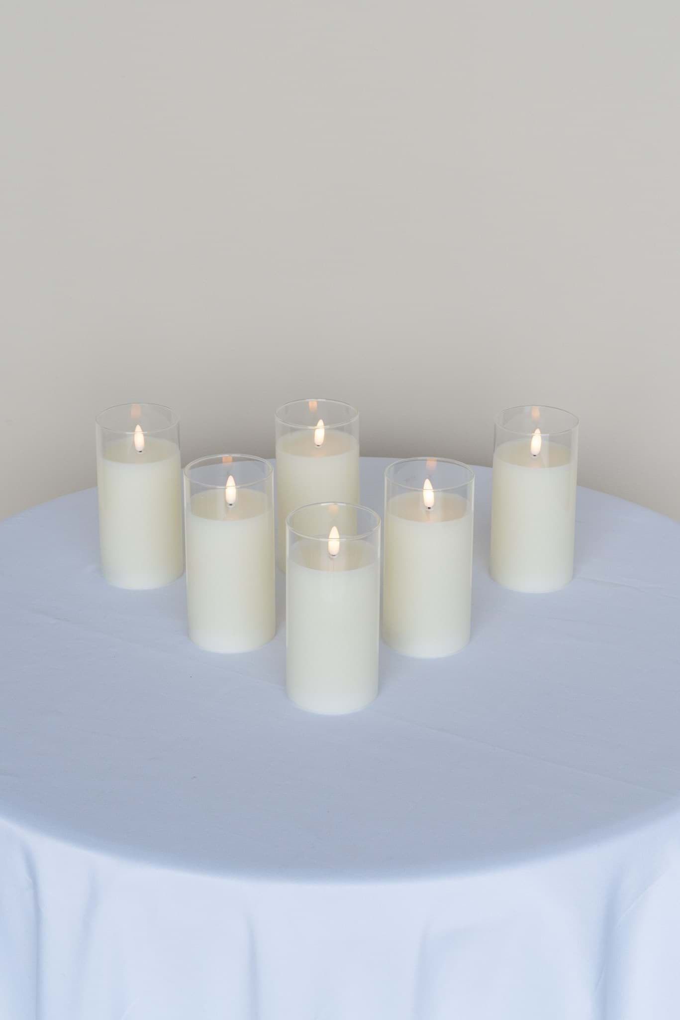 Picture of Large Glass Pillar Candle (Set of 6)