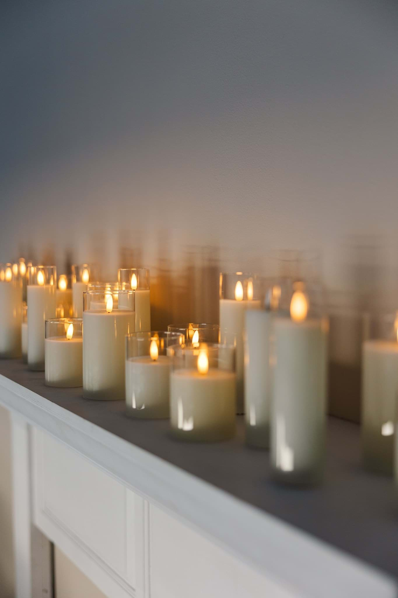 Picture of Medium Glass Pillar Candle (Set of 6)