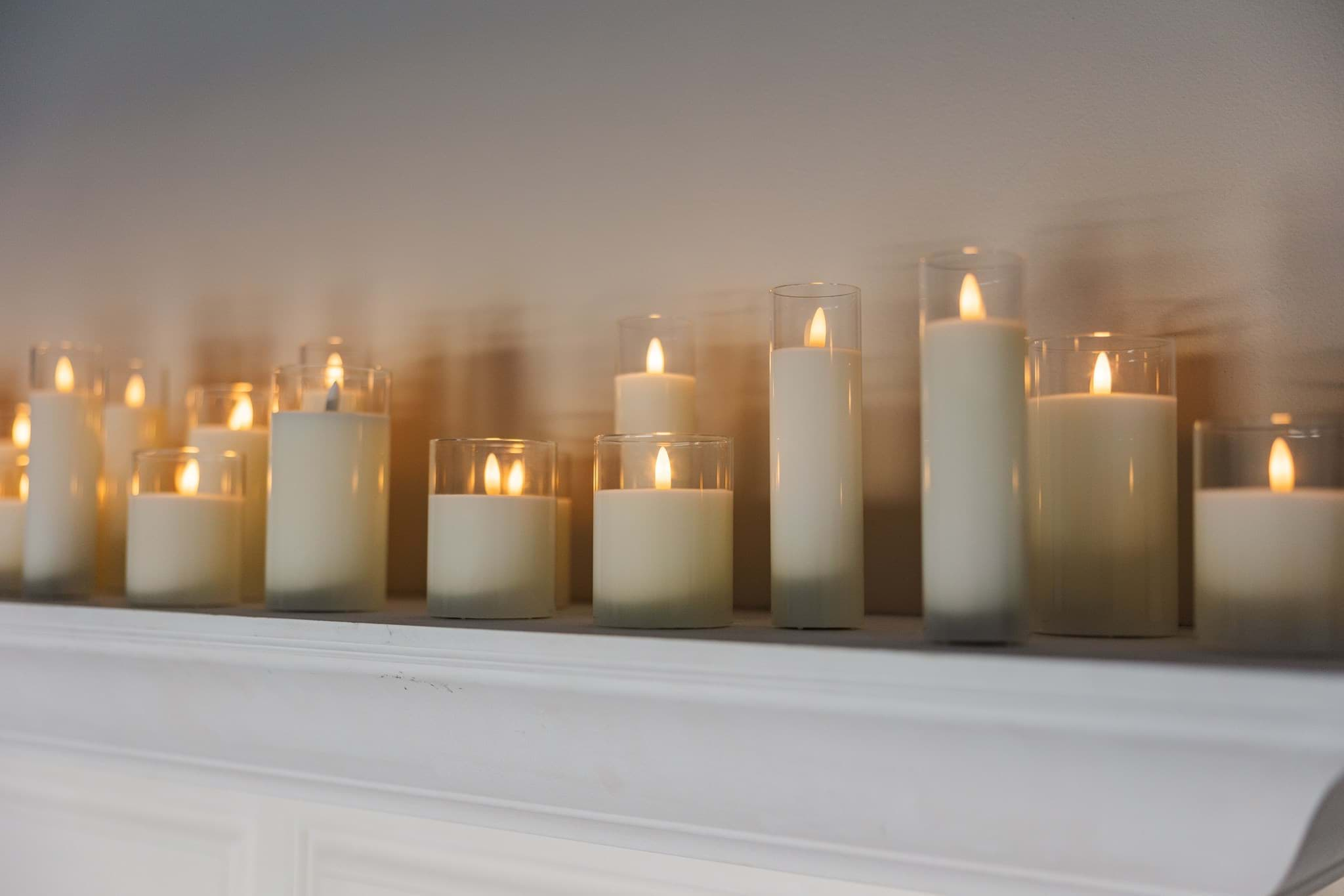 Picture of Medium Glass Pillar Candle (Set of 6)