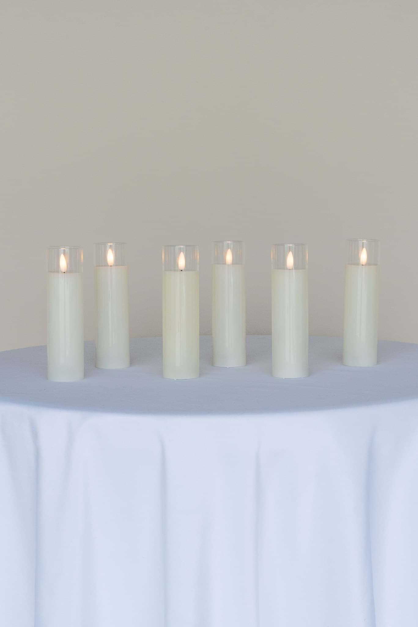 Picture of Medium Glass Pillar Candle (Set of 6)