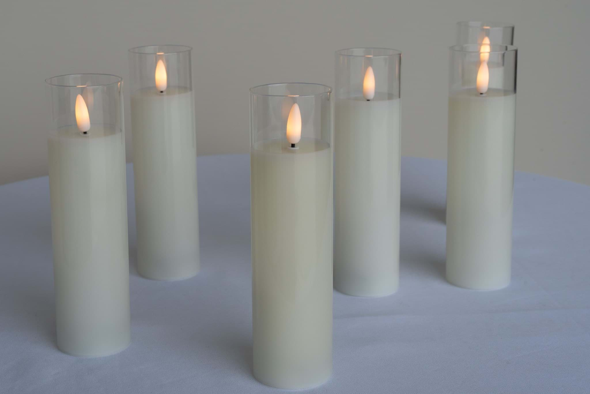 Picture of Medium Glass Pillar Candle (Set of 6)