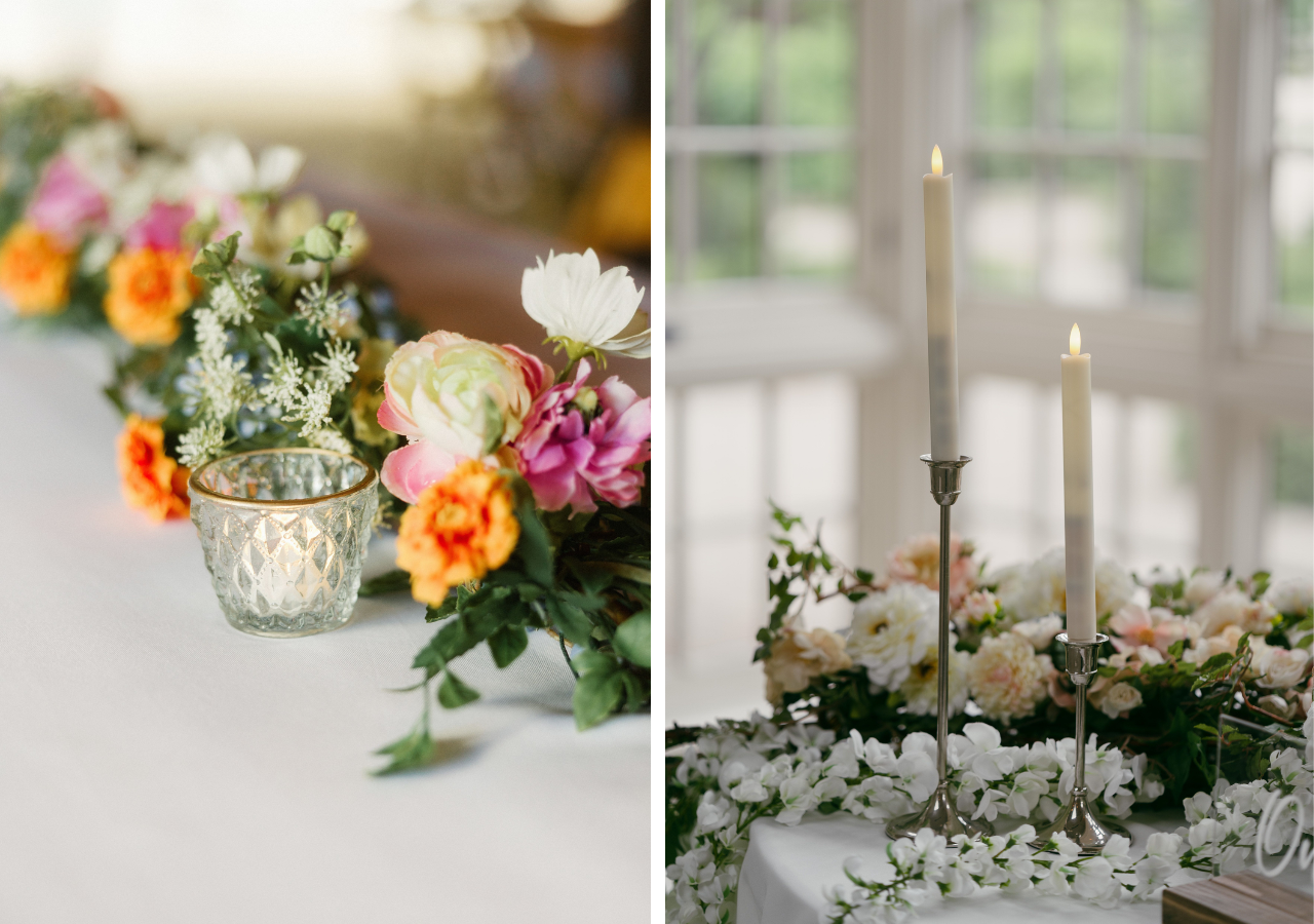 Low Centerpiece Ideas With Silk Flowers